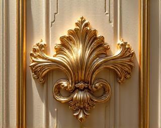Decorazione dorata anticato con dettagli artistici e finitura lucida